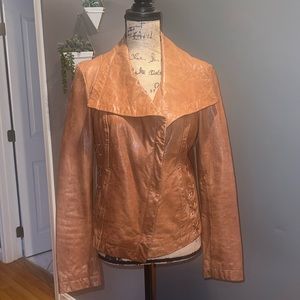 Michael Kors caramel color, 100% genuine, leather jacket